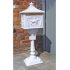 Decorative Freestanding, Aluminium Letter Box in White With Ornate Design