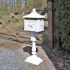 Decorative Freestanding, Aluminium Letter Box in White With Ornate Design