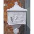 Decorative Freestanding, Aluminium Letter Box in White With Ornate Design