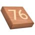 Solid Oak House Number Square