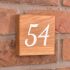 Solid Oak House Number Square