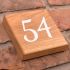 Solid Oak House Number Square