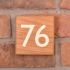 Solid Oak House Number Square