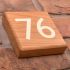 Solid Oak House Number Square