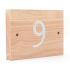 1 Digit Solid Oak Wood House Number